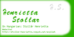 henrietta stollar business card